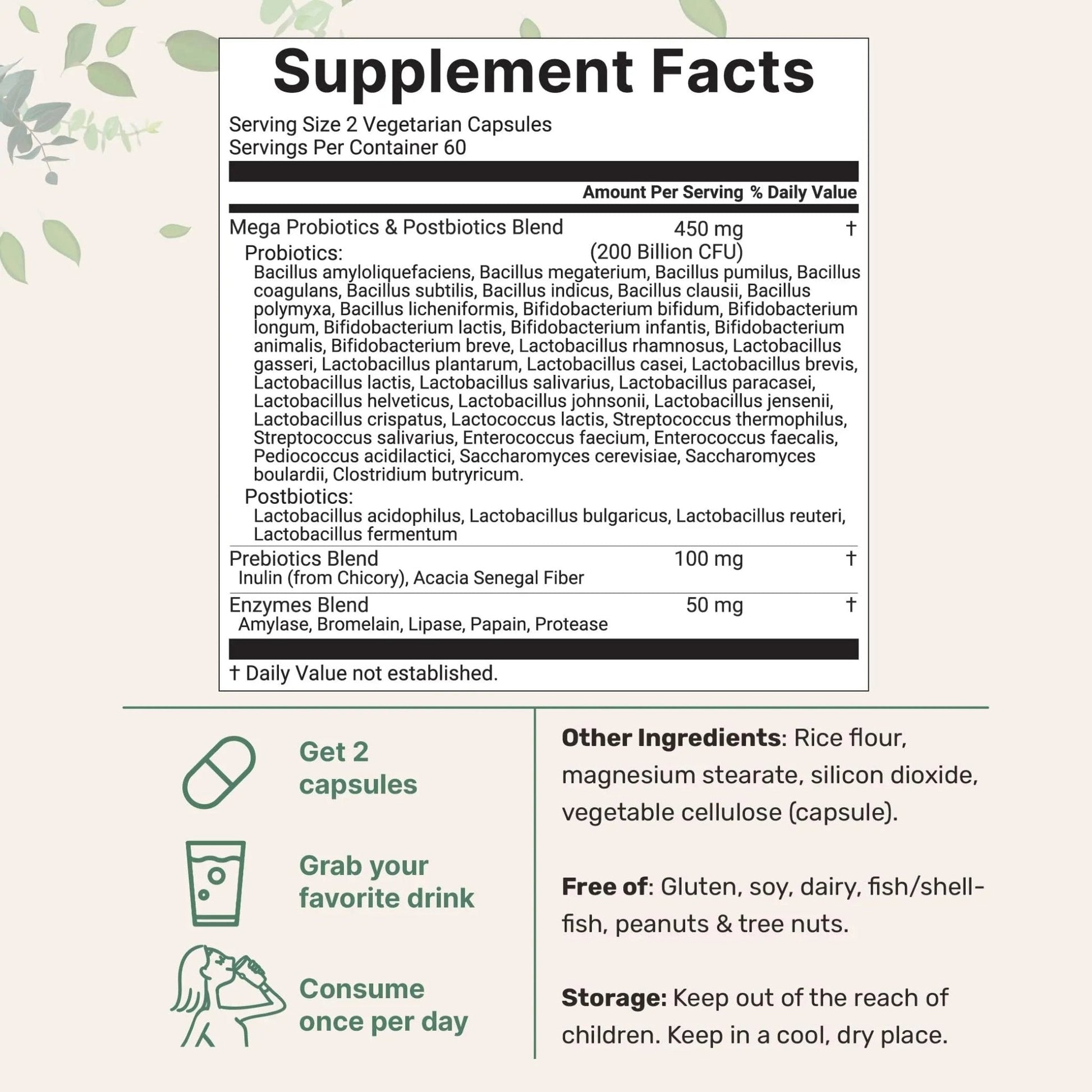 Micro Ingredients Probiotics 200 Billion CFU, 120 Veggie Capsules | Mega Probiotics for Men & Women | 40 Strains with Prebiotics, Postbiotics & Digestive Enzymes | Gut, Immune & Digestive Health - Maple Wellness Supplements