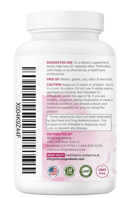 Micro Ingredients Probiotics for Women 100 Billion CFU with Prebiotics, 120 Veggie Capsules | pH Balance, Urinary Tract, Vaginal & Gut Health Support* - Maple Wellness Supplements