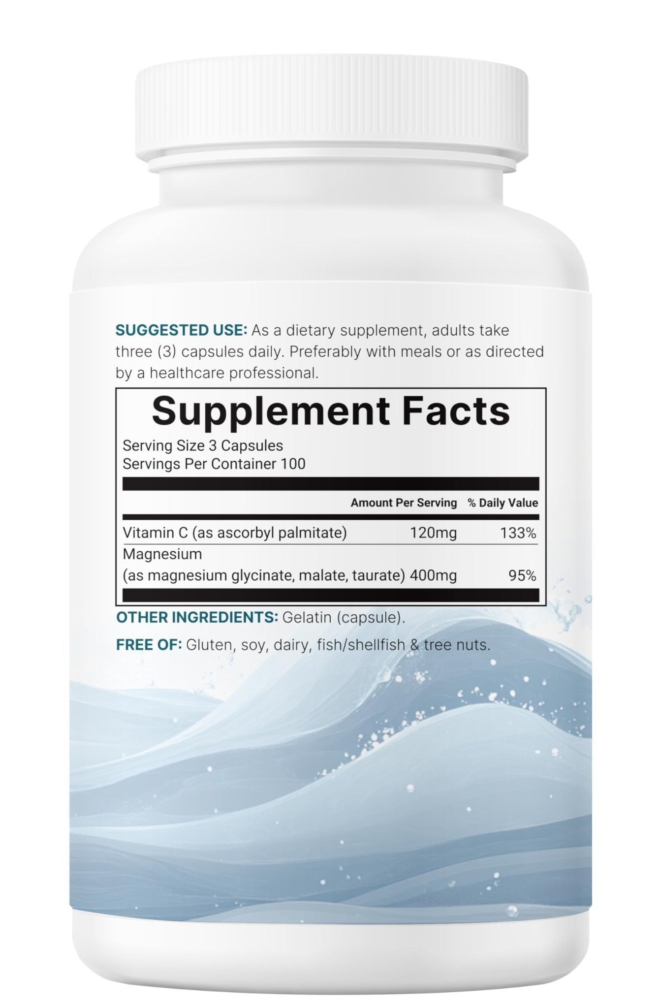 Micro Ingredients Pure Magnesium Complex, 300 Capsules | Triple Magnesium Glycinate, Malate, Taurate with Vitamin C | 100% Chelated | Supports Muscles - Maple Wellness Supplements