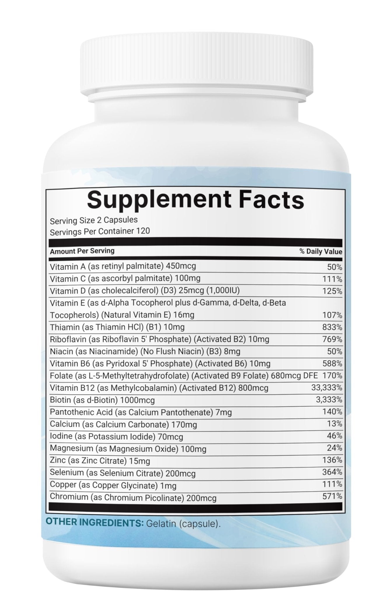 Micro Ingredients Pure Methylated Multivitamin, 240 Capsules | 19-in-1 Formula with Vitamins C, D, B12, Folate, Magnesium - Maple Wellness Supplements