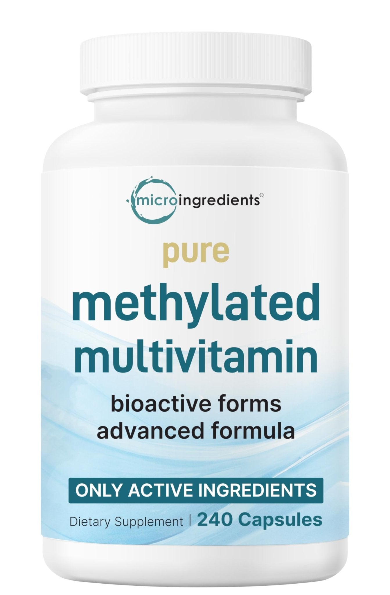 Micro Ingredients Pure Methylated Multivitamin, 240 Capsules | 19-in-1 Formula with Vitamins C, D, B12, Folate, Magnesium - Maple Wellness Supplements