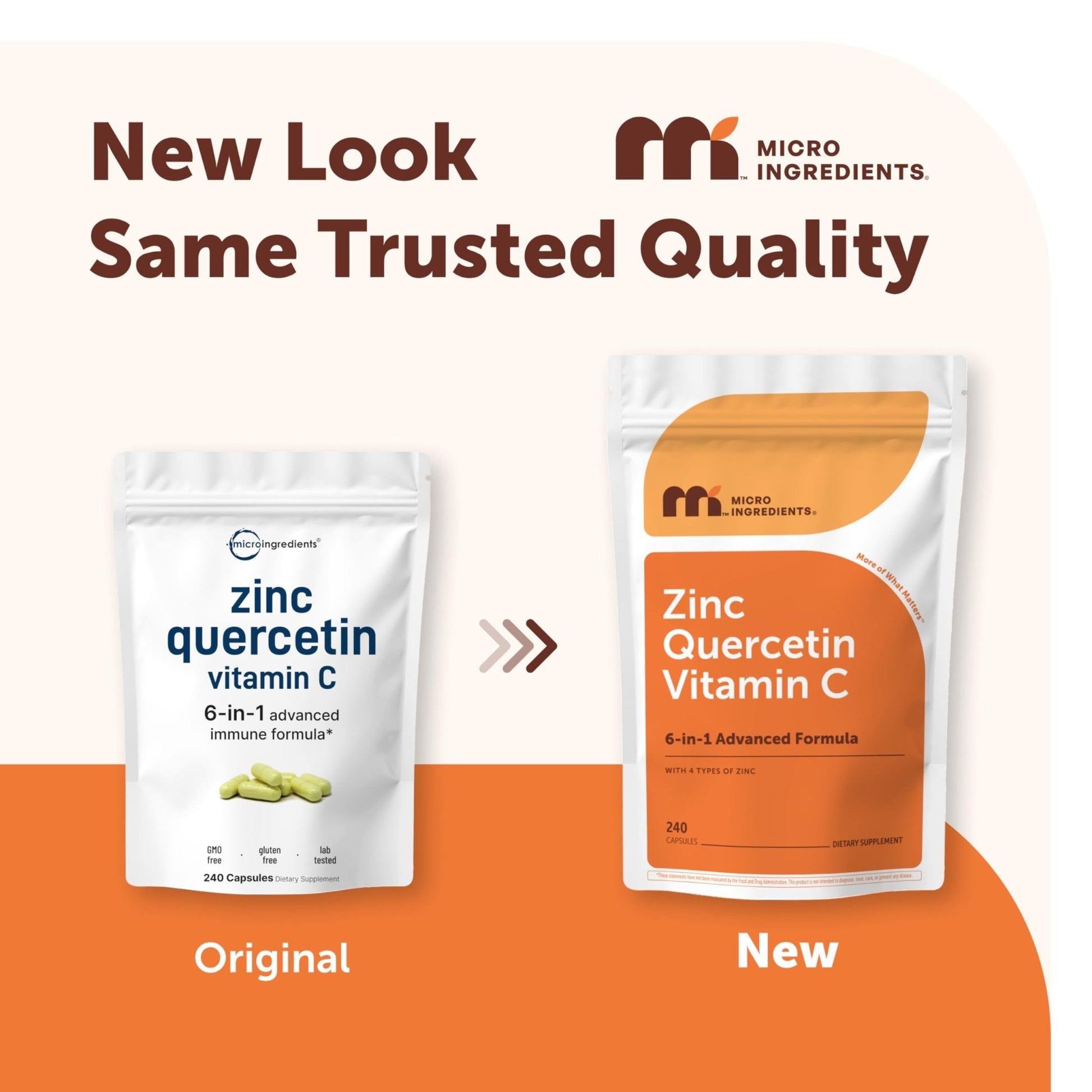 Micro Ingredients Quercetin with Vitamin C and Zinc, 240 Capsules | Quercetin 500mg, Vitamin C 500mg, Zinc 50mg (Picolinate, Citrate, Glycinate, Gluconate) - Maple Wellness Supplements
