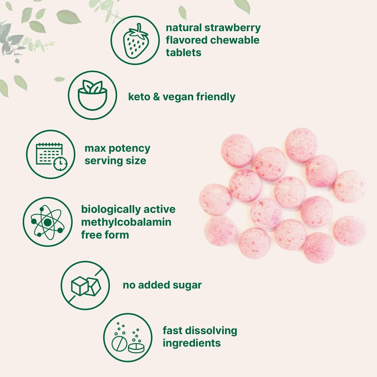 Micro Ingredients Vitamin B12 5,000 mcg | Methylcobalamin – 240 Chewable Tablets | Fast Dissolve, Natural Strawberry Flavor - Maple Wellness Supplements