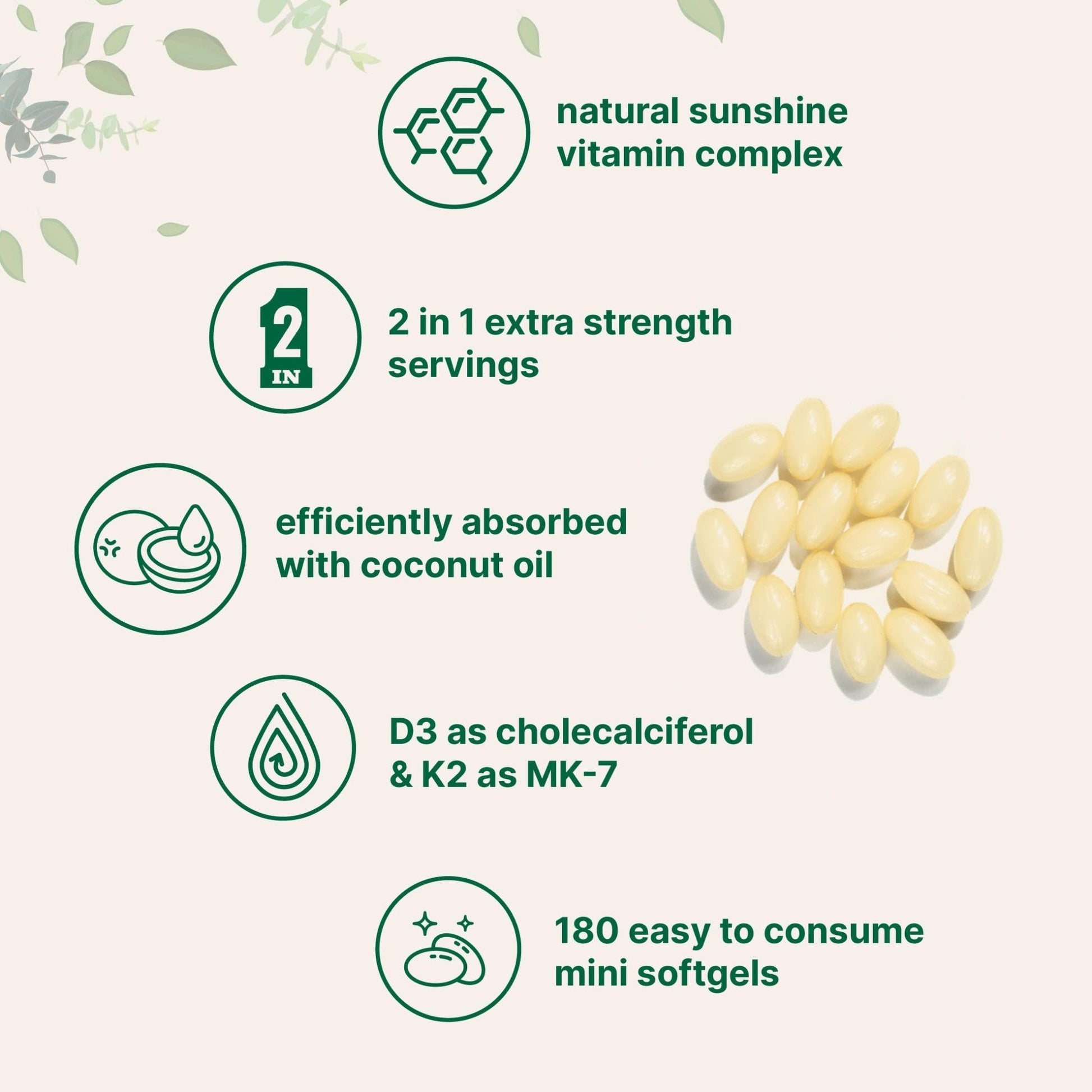 Micro Ingredients Vitamin D3 10,000 IU + K2 MK-7 200 mcg, 180 Softgels with Virgin Coconut Oil | 2-in-1 Vitamins D & K Complex - Maple Wellness Supplements