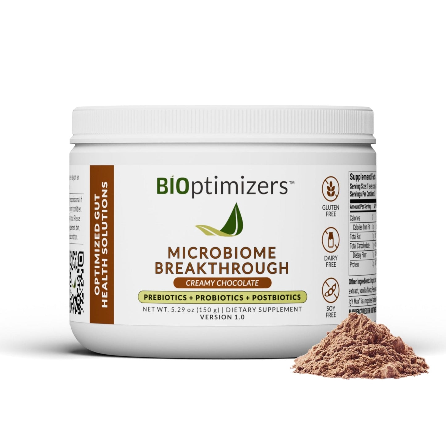 Microbiome Breakthrough Gut Support Powder Chocolate Flavor With Lactobacillus Strains, Bone Broth & Collagen Source of L-Glutamine Supports Digestive Comfort, Gas & Bloating Relief 30 Servings* - Maple Wellness Supplements