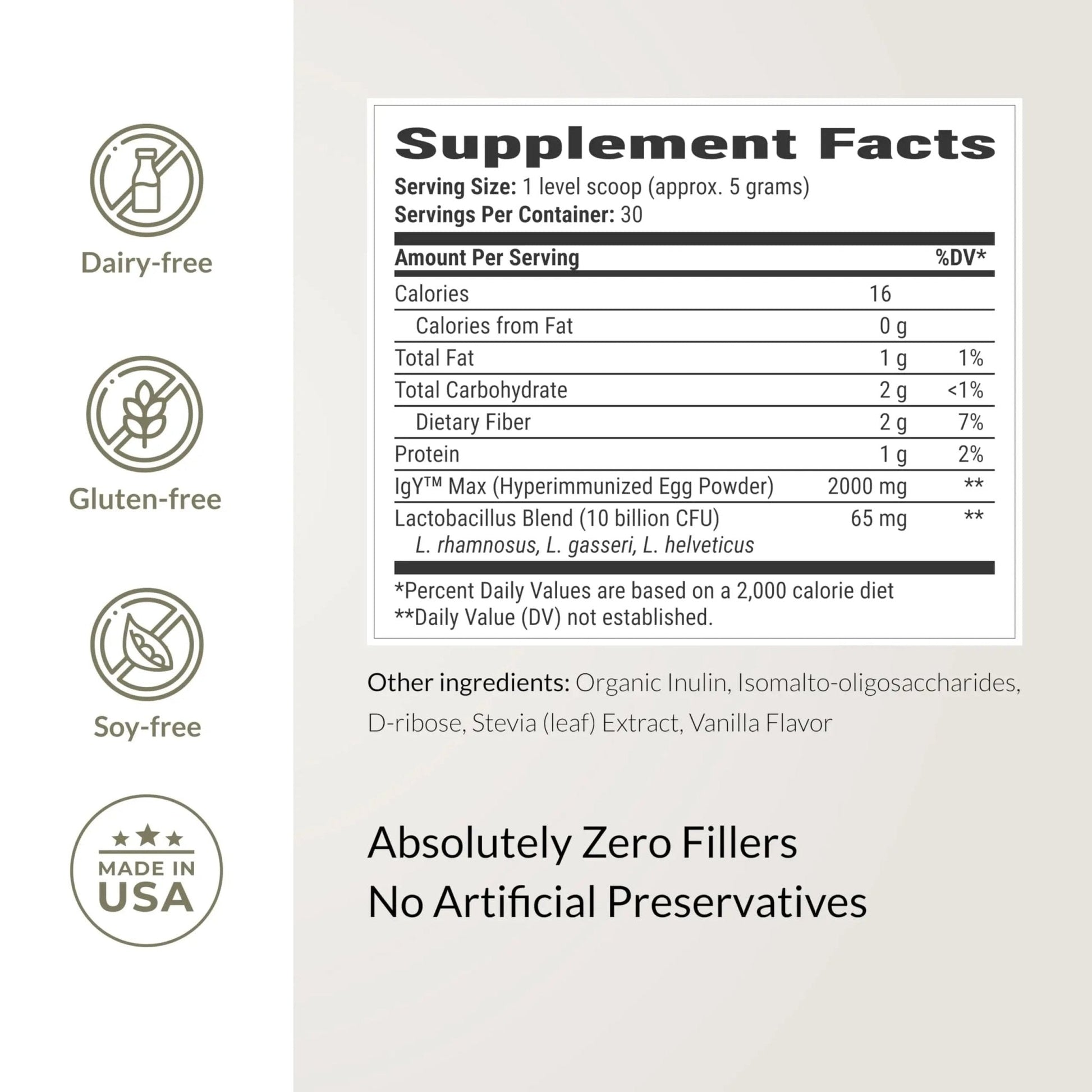 Microbiome Breakthrough™ Gut Support Powder – Vegetarian Vanilla – With Probiotics, Prebiotics, and IgY Max® – Source of L-Glutamine – Supports Digestive Comfort, Gas & Bloating Relief 30 Servings* - Maple Wellness Supplements