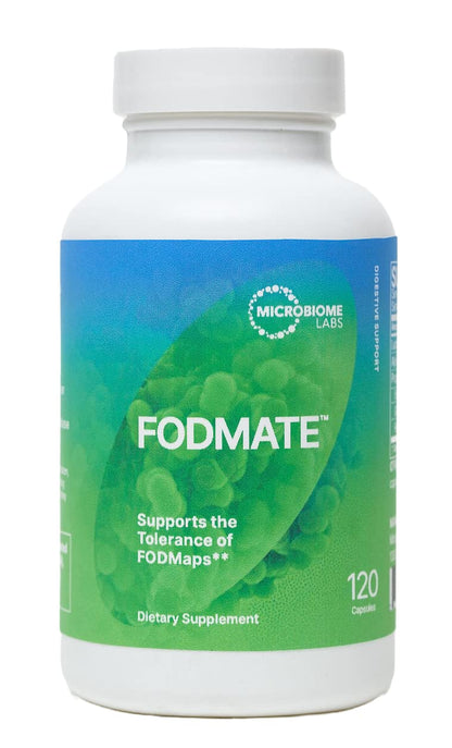 Microbiome Labs FODMATE Digestive Enzymes for Women & Men - Digestive Support for Low FODMAP Protocols & Occasional Bloating, Gas & Stomach Relief (120 Capsules) - Maple Wellness Supplements