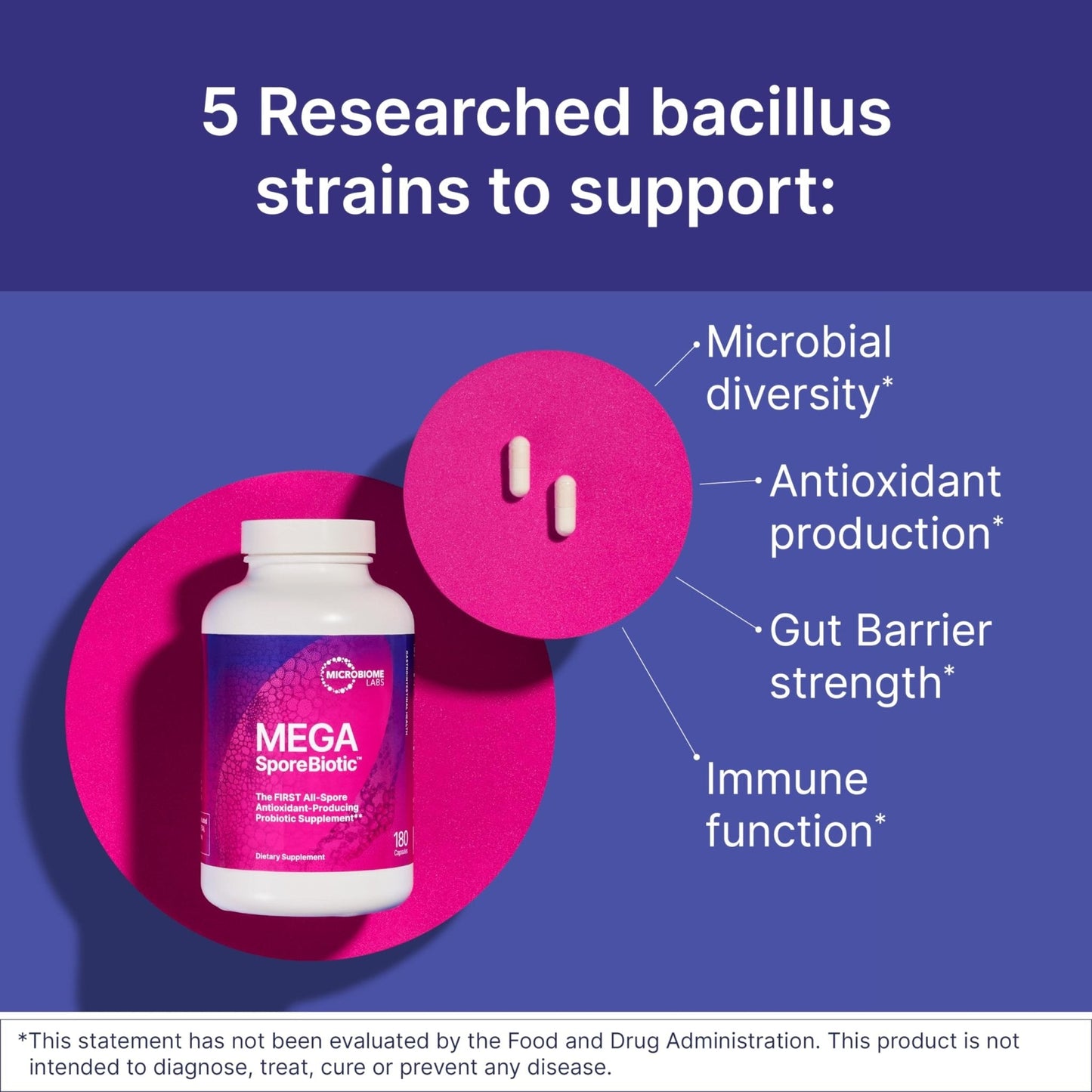Microbiome Labs MegaSporeBiotic Probiotics for Women & Men - Spore-Based Probiotic for Gut Health & Digestive Support - Shelf-Stable, Travel-Friendly - Maple Wellness Supplements