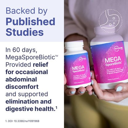 Microbiome Labs MegaSporeBiotic Probiotics for Women & Men - Spore-Based Probiotic for Gut Health & Digestive Support - Shelf-Stable, Travel-Friendly - Maple Wellness Supplements