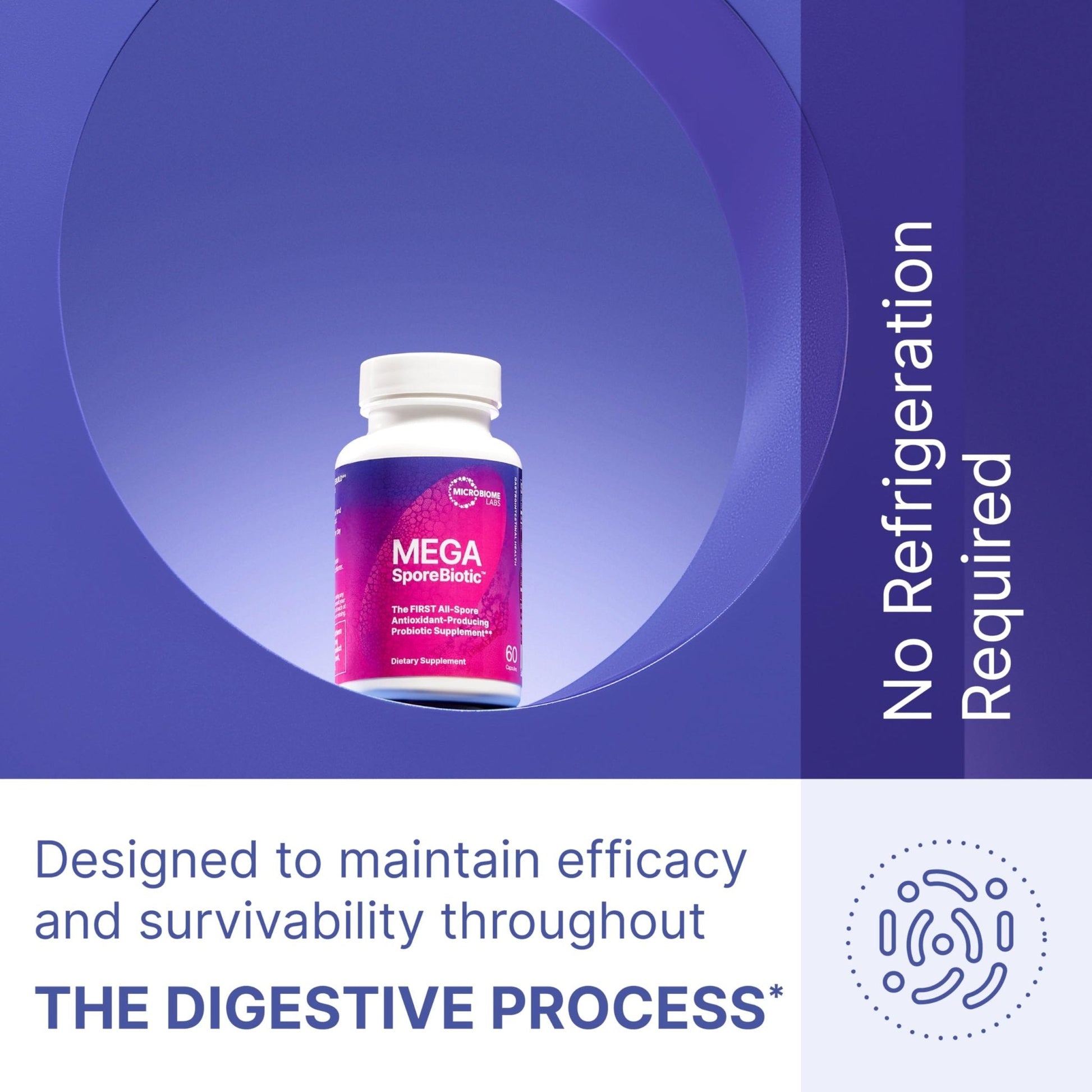 Microbiome Labs MegaSporeBiotic Probiotics for Women & Men - Spore-Based Probiotic for Gut Health & Digestive Support - Shelf-Stable, Travel-Friendly - Maple Wellness Supplements