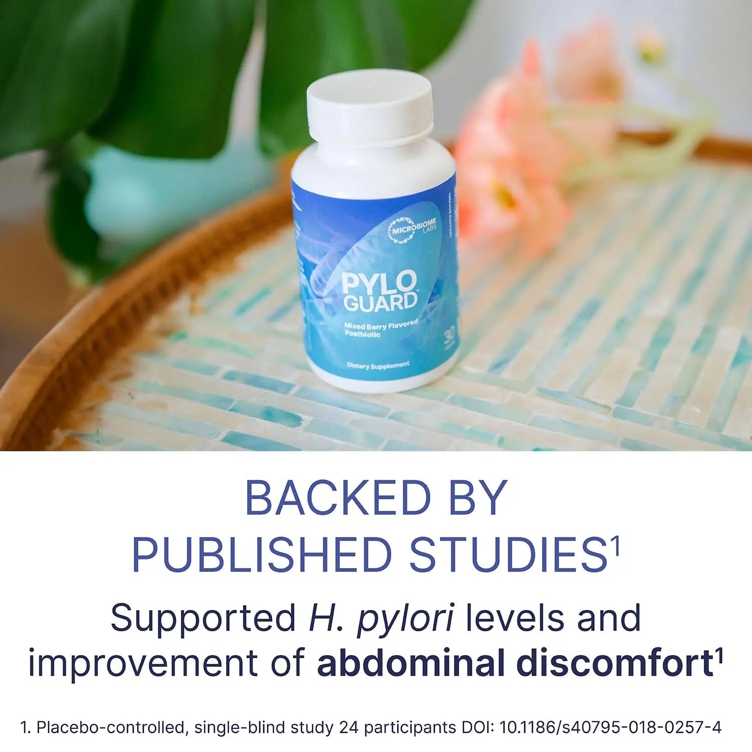 Microbiome Labs PyloGuard - Patented L reuteri DSM17648 to Improve Digestive Comfort - Gut Health & Immune Support Supplement - Postbiotic (30 Capsules) - Maple Wellness Supplements