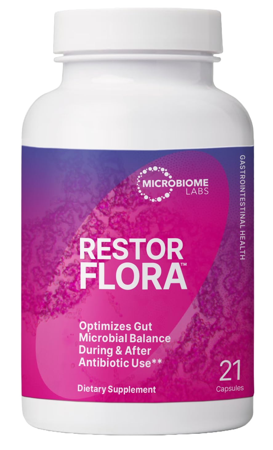 Microbiome Labs RestorFlora - Men's & Women's Probiotics for Digestive Health & Gut Reset - Spore Based Saccharomyces Boulardii Probiotics - Maple Wellness Supplements