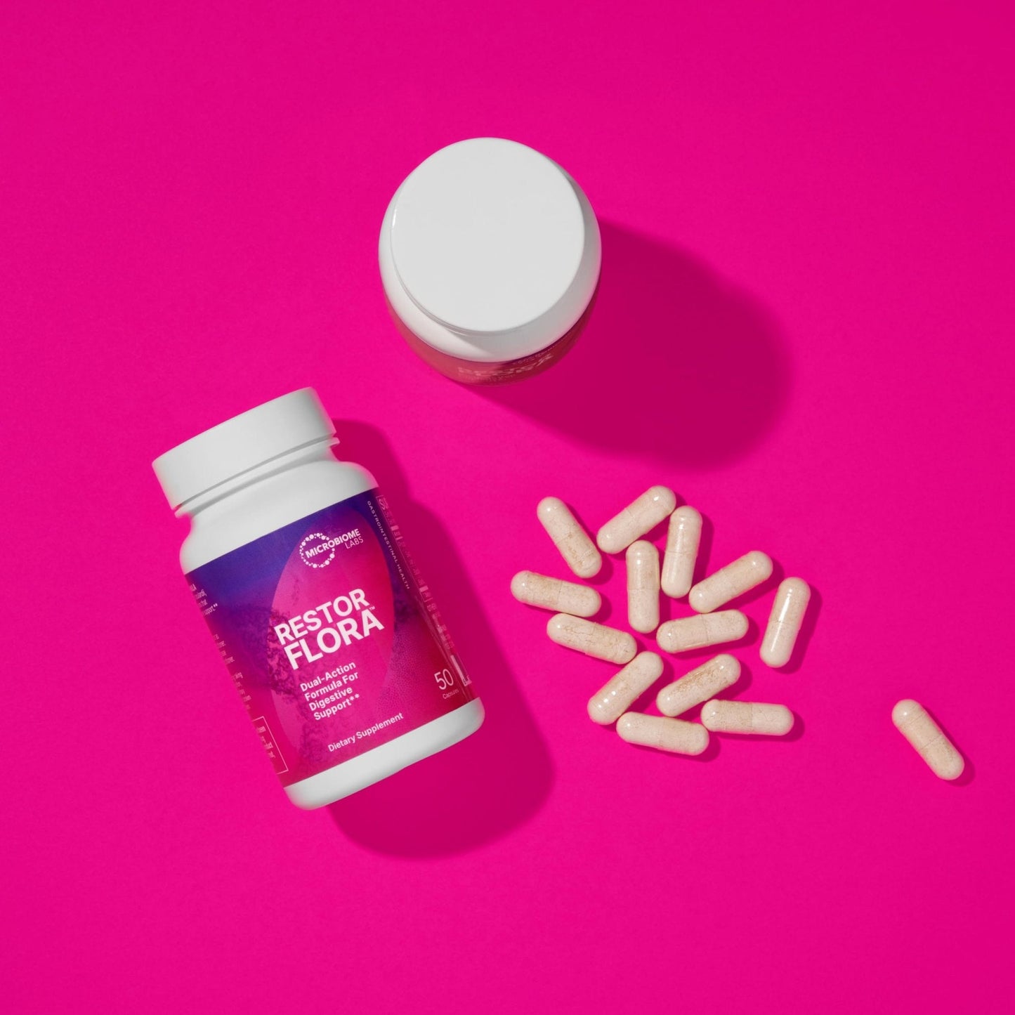 Microbiome Labs RestorFlora - Men's & Women's Probiotics for Digestive Health & Gut Reset - Spore Based Saccharomyces Boulardii Probiotics - Maple Wellness Supplements