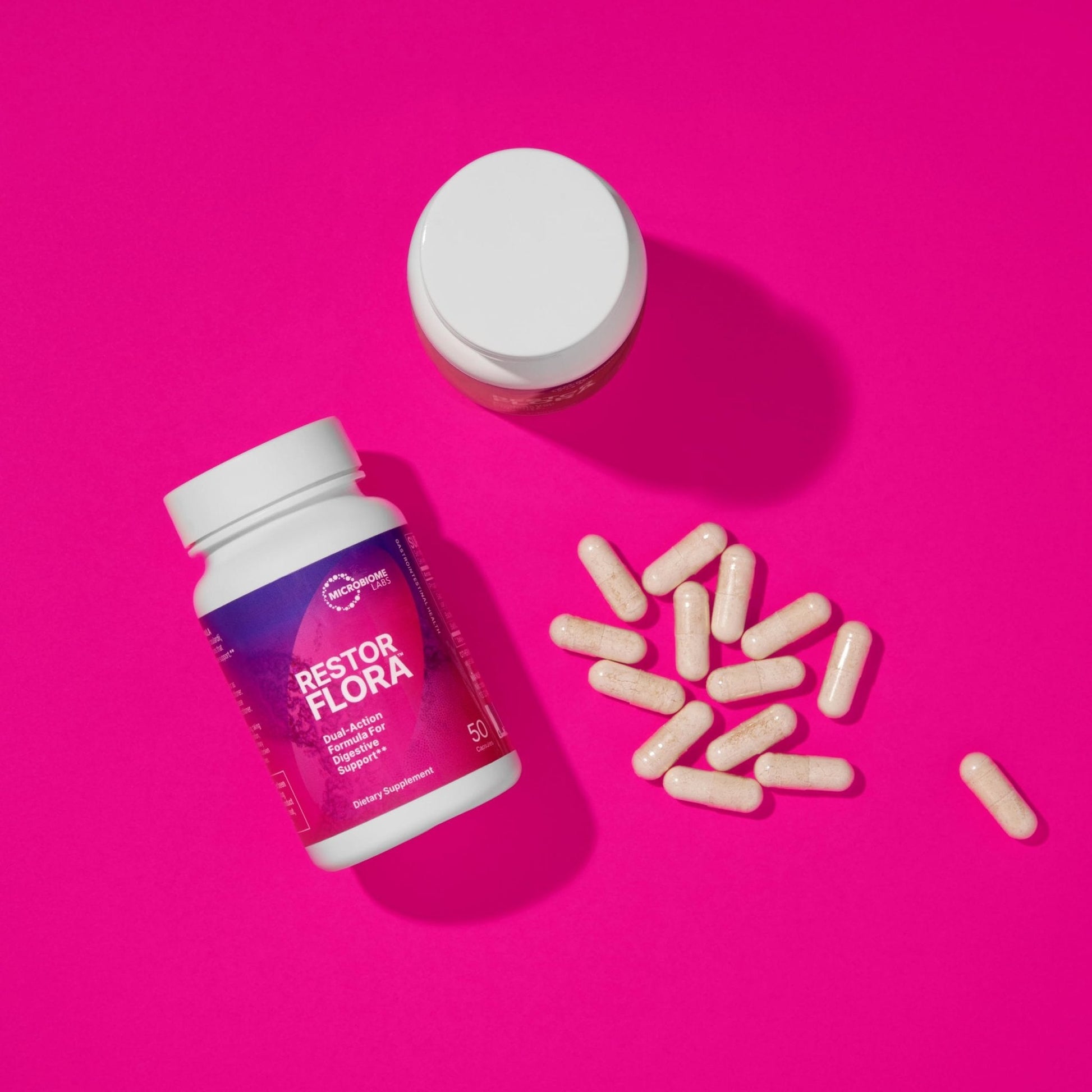 Microbiome Labs RestorFlora - Men's & Women's Probiotics for Digestive Health & Gut Reset - Spore Based Saccharomyces Boulardii Probiotics - Maple Wellness Supplements