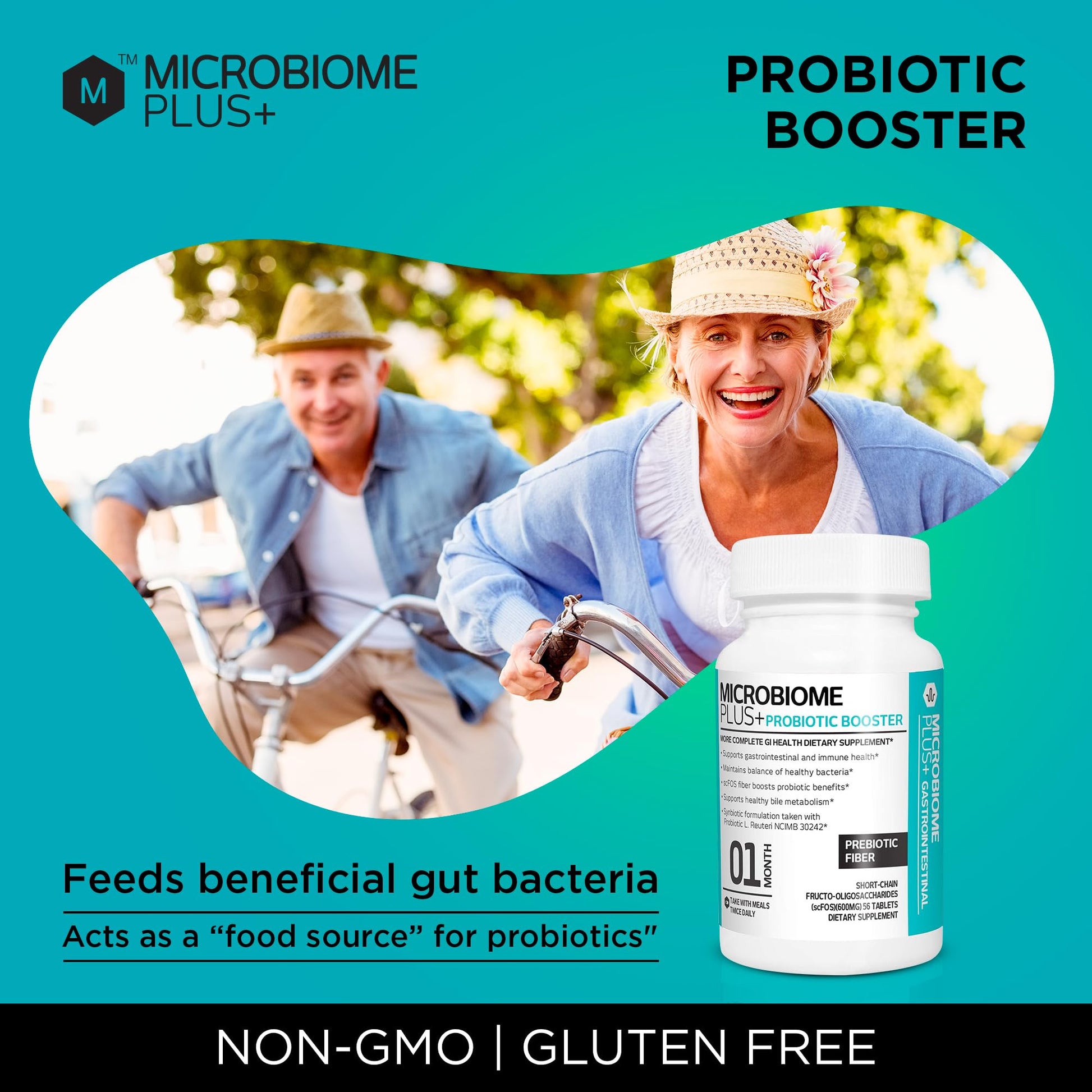 Microbiome Plus Prebiotics scFOS Prebiotic Fiber, Boosts Probiotic Benifits, GI Digestive Supplements, Allergy Safe and Gluten-Free - Maple Wellness Supplements