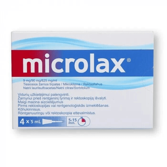 Microlax Enema 4 x 5ml - Fast Treatment of Constipation Made In EU - Maple Wellness Supplements