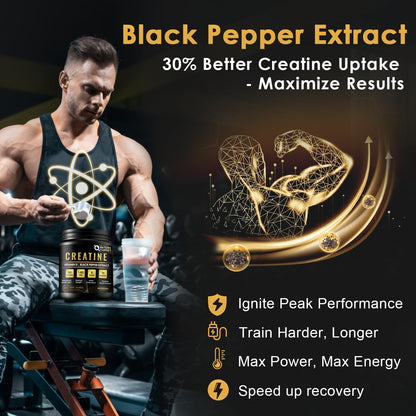 Micronized Creatine Monohydrate for Women and Men, Creatine Powder for Men-Women for Improve Performance and Strength, Support Muscle Growth and Workout Recovery, 6.5g per Servings, 75 Servings - Maple Wellness Supplements