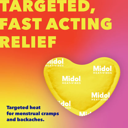 Midol Heat Vibes Menstrual Pain Relief Heat Patches - 6 Count Pack for Period Cramps and Backache - Maple Wellness Supplements