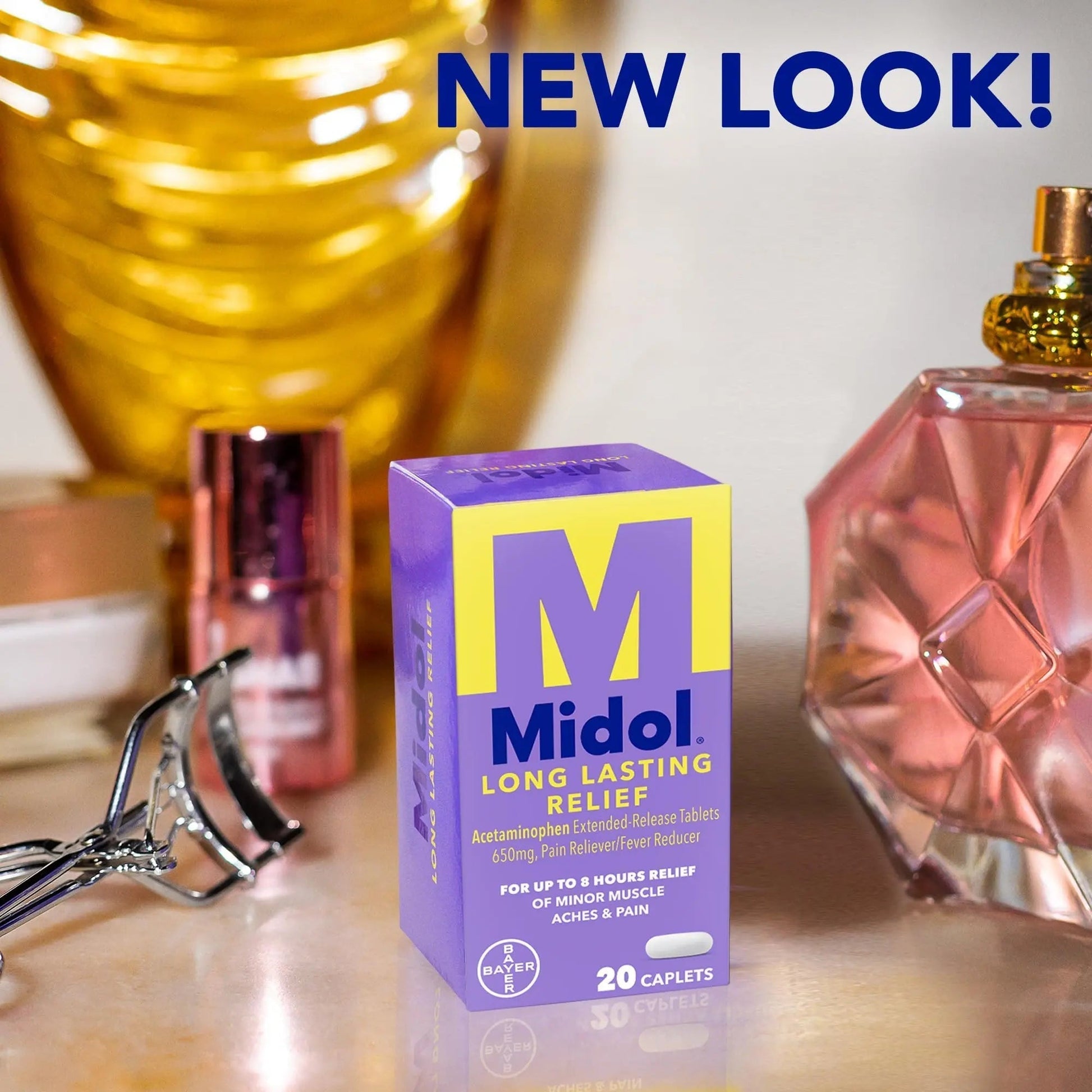 Midol Long Lasting Relief 20ct: Midol Long Lasting Relief, Menstrual Symptom Reliever & Fever Reducer, Caplets with Acetaminophen for Menstrual Pain Relief - 20 Count (Packaging May Vary) - Maple Wellness Supplements
