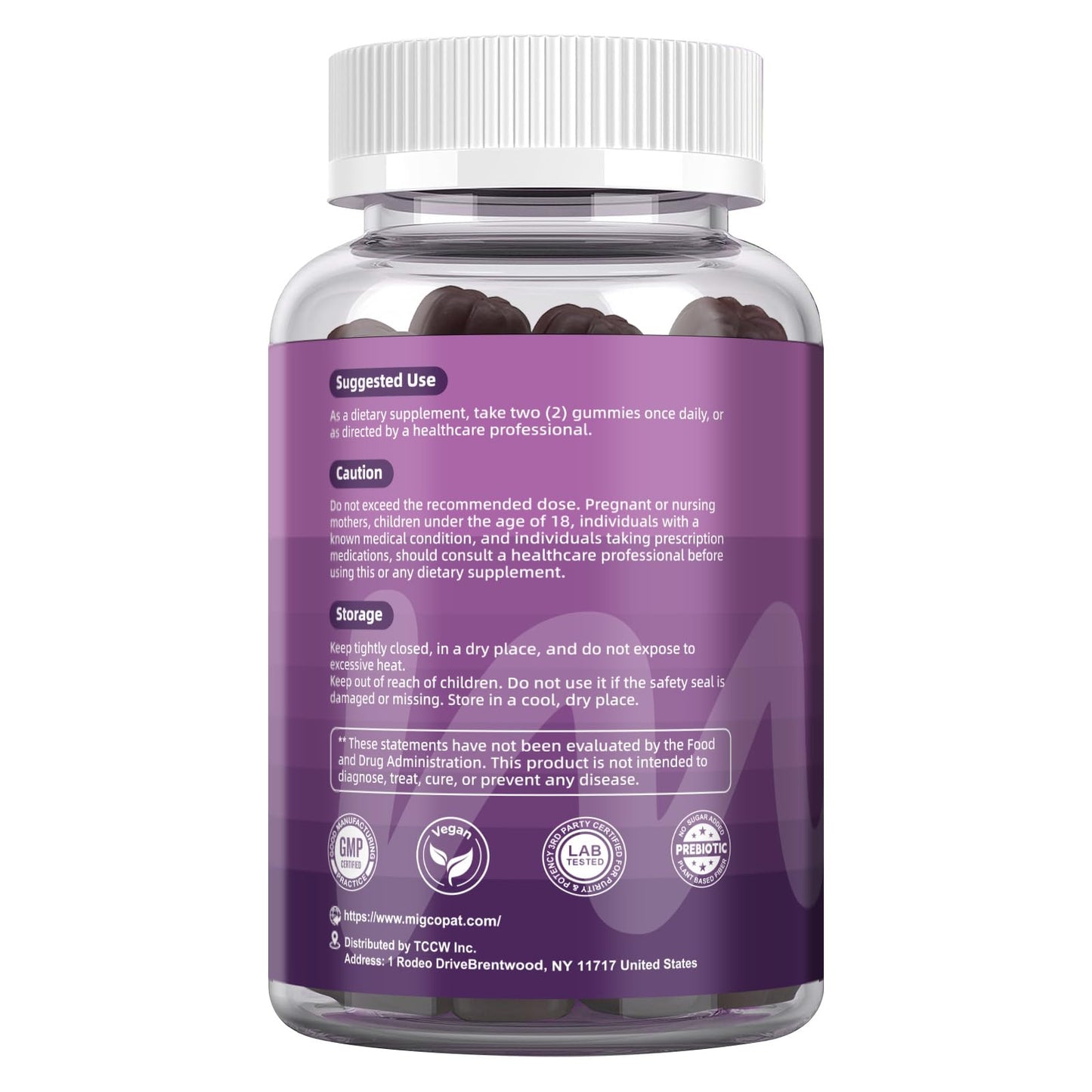 Migcopat Pre Post Probiotics Gummies, Probiotic Prebiotic Postbiotic Digestive Enzymes with Fiber, 120 Billion CFU Probiotics Complete Gut Support, Sugar Free - Maple Wellness Supplements