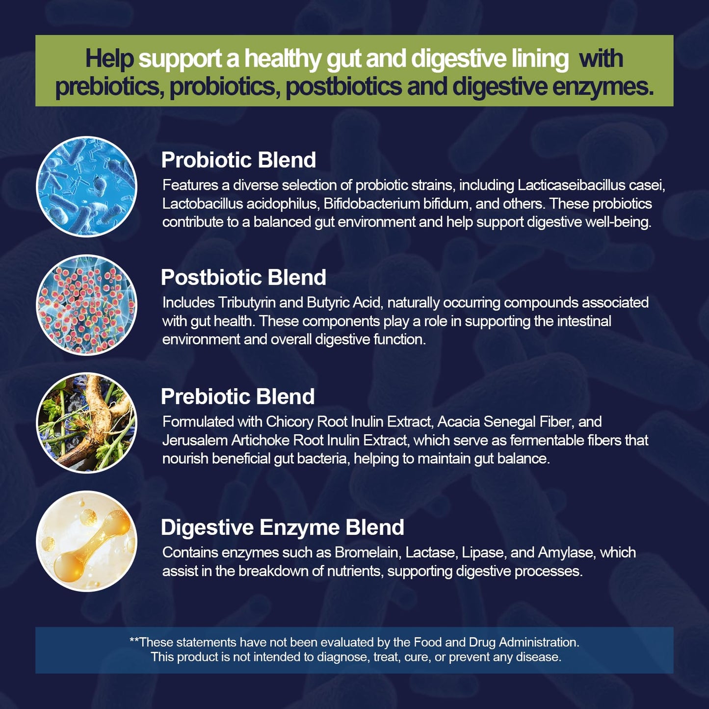 Migcopat Probiotic Prebiotic, Postbiotic & Digestive Enzymes for Digestive Health, 80 Billion CFU Probiotics Complete Gut Support with Berberine, Cinnamon, L-Glutamine - Maple Wellness Supplements