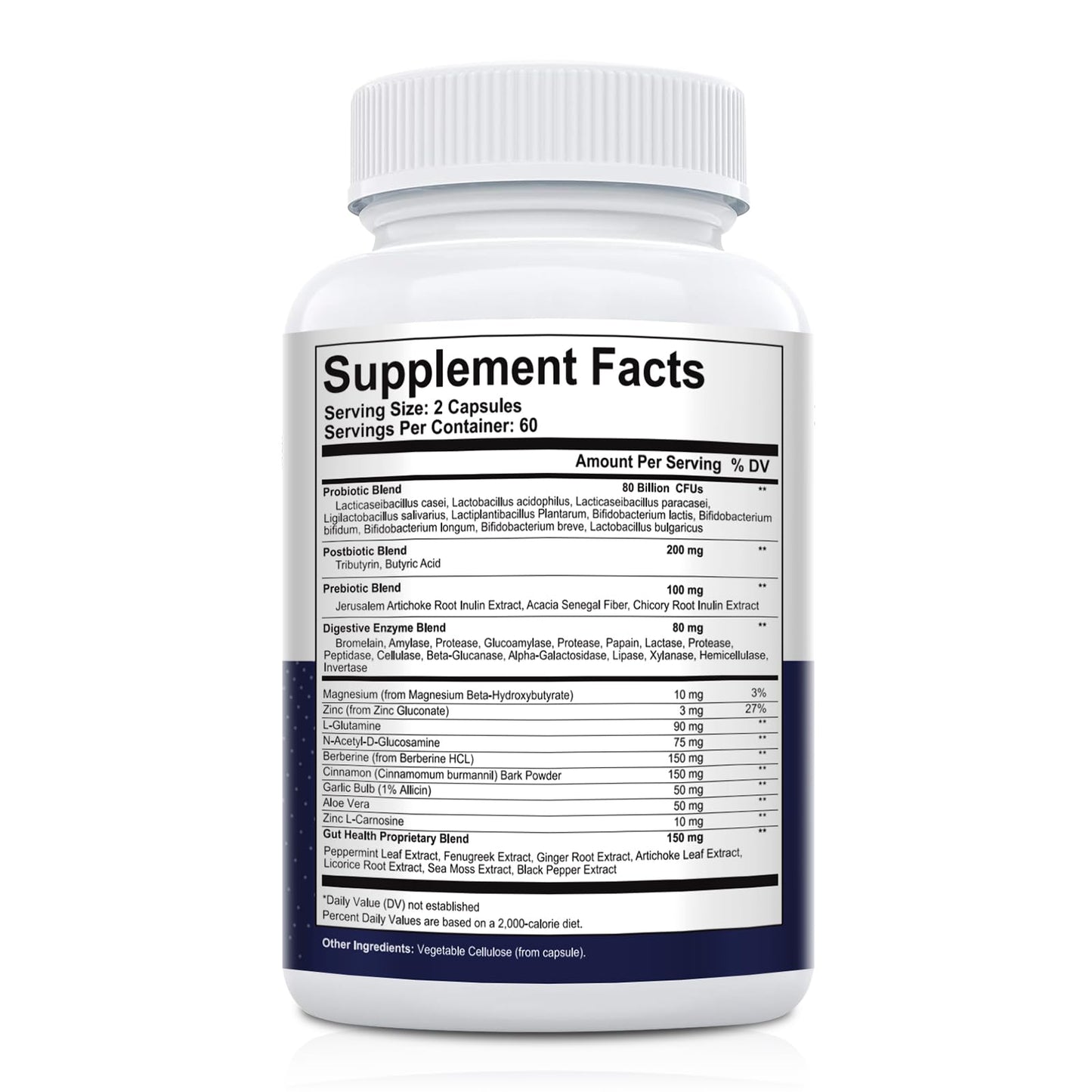 Migcopat Probiotic Prebiotic, Postbiotic & Digestive Enzymes for Digestive Health, 80 Billion CFU Probiotics Complete Gut Support with Berberine, Cinnamon, L-Glutamine - Maple Wellness Supplements