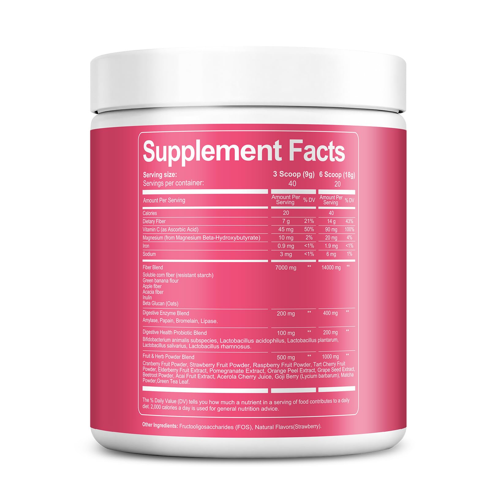 Migcopat Superfood Fiber Powder with Probiotics, Prebiotics, Digestive Enzymes, Vitamin C, Inulin, Magnesium, 14G Fiber Supplement for Digestive Support & Skin Health - Maple Wellness Supplements