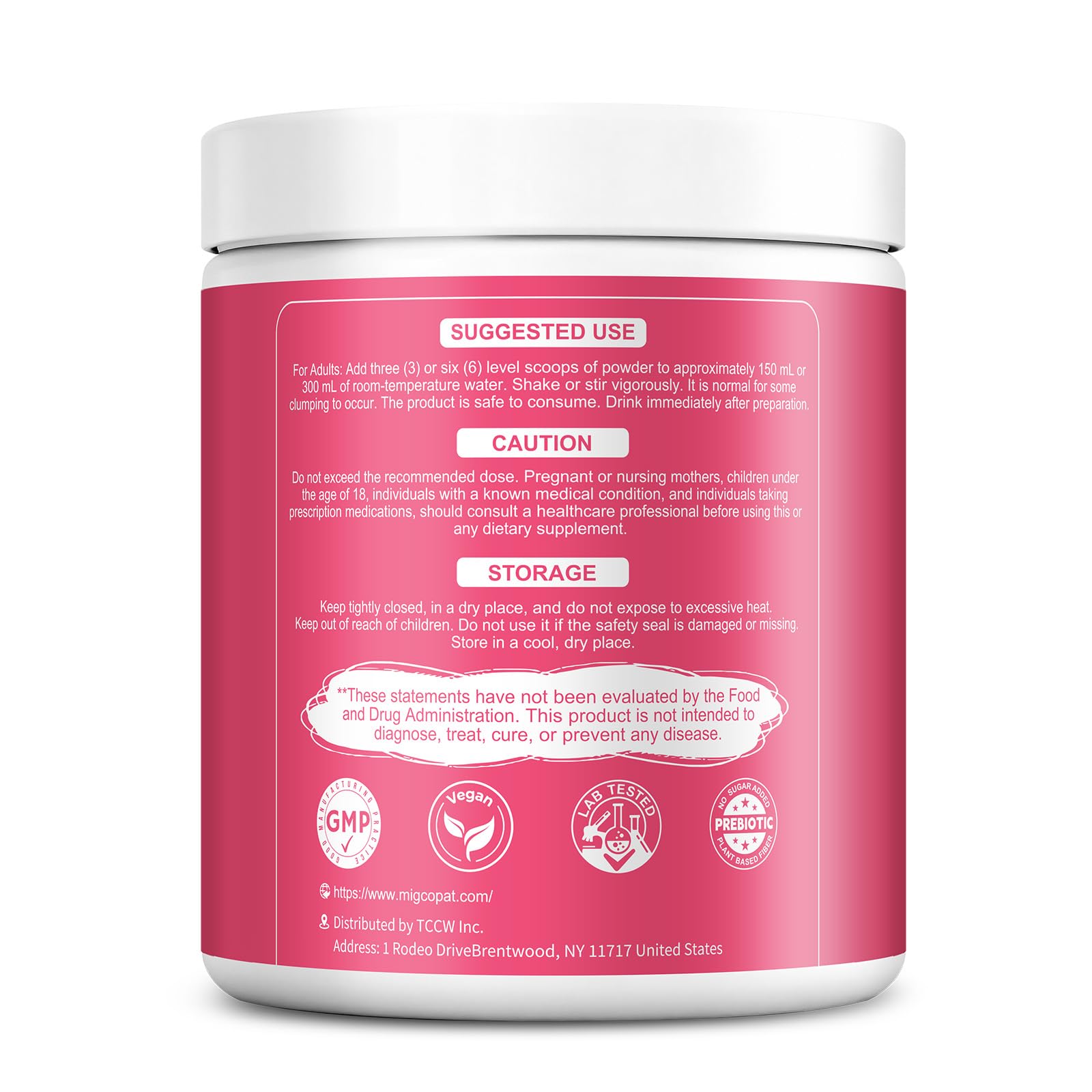 Migcopat Superfood Fiber Powder with Probiotics, Prebiotics, Digestive Enzymes, Vitamin C, Inulin, Magnesium, 14G Fiber Supplement for Digestive Support & Skin Health - Maple Wellness Supplements