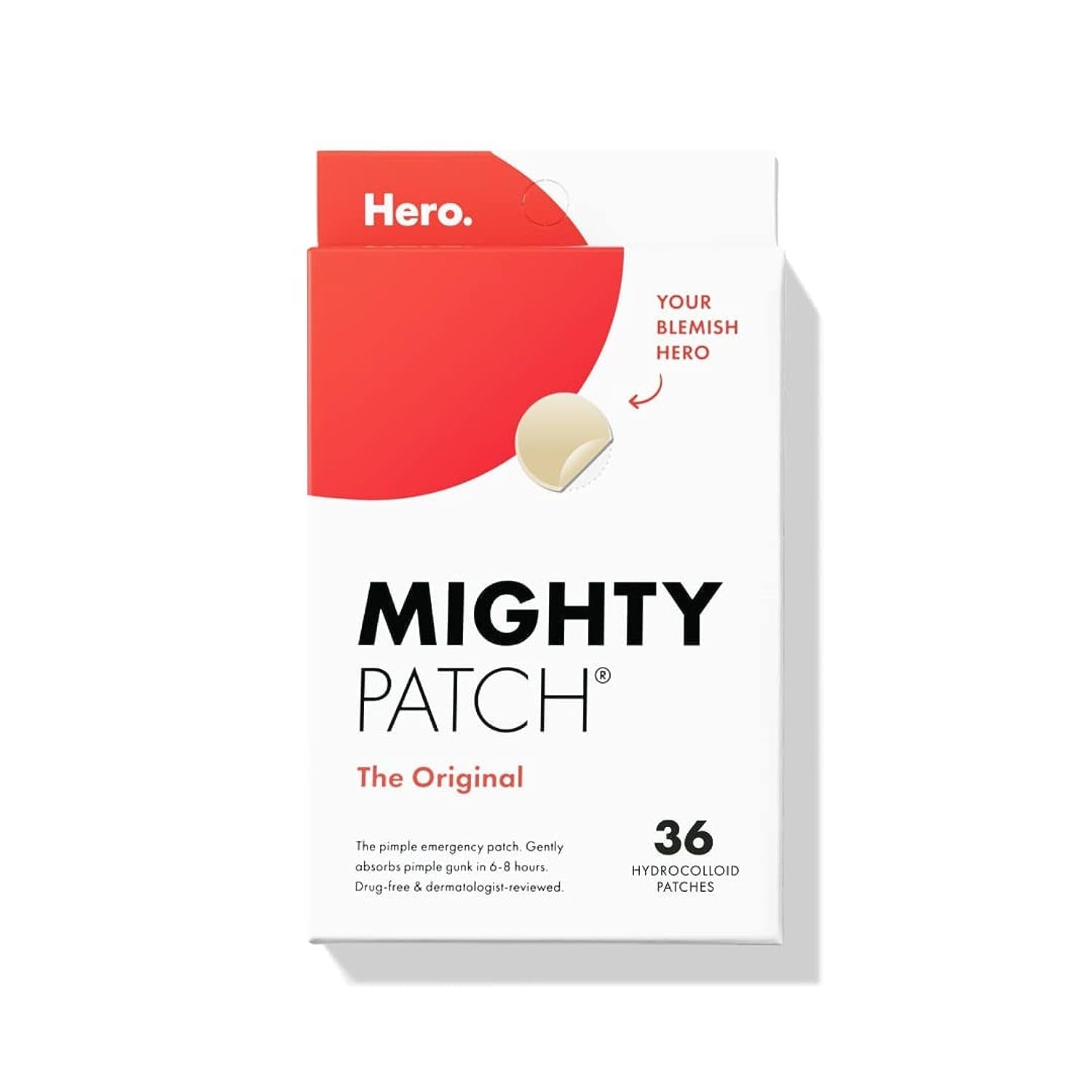 Mighty Patch Original Patch from Hero Cosmetics - 1 Hydrocolloid Acne Pimple Patches - Maple Wellness Supplements