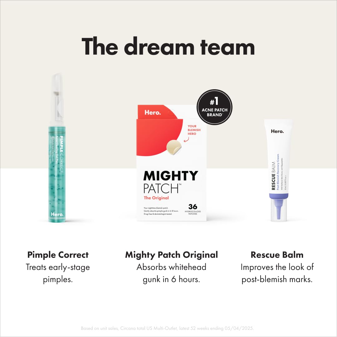 Mighty Patch Original Patch from Hero Cosmetics - 1 Hydrocolloid Acne Pimple Patches - Maple Wellness Supplements