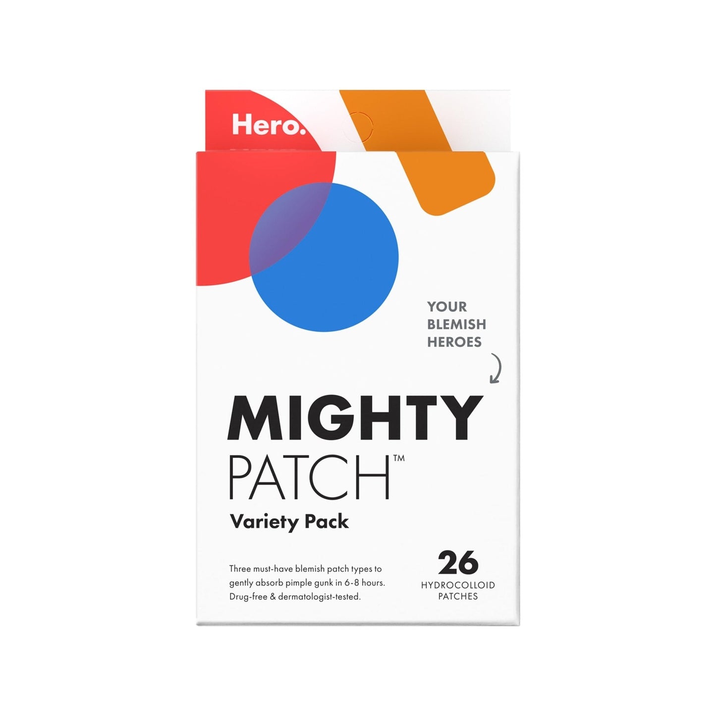 Mighty Patch™ Variety Pack from Hero Cosmetics - Hydrocolloid Acne Pimple Patches for Covering Zits and Blemishes - Maple Wellness Supplements