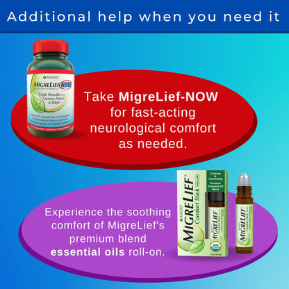 MigreLief Original Triple Therapy with Puracol - Nutritional Support for Migraine Sufferers - 60 Caplets/1 Month Supply - Maple Wellness Supplements