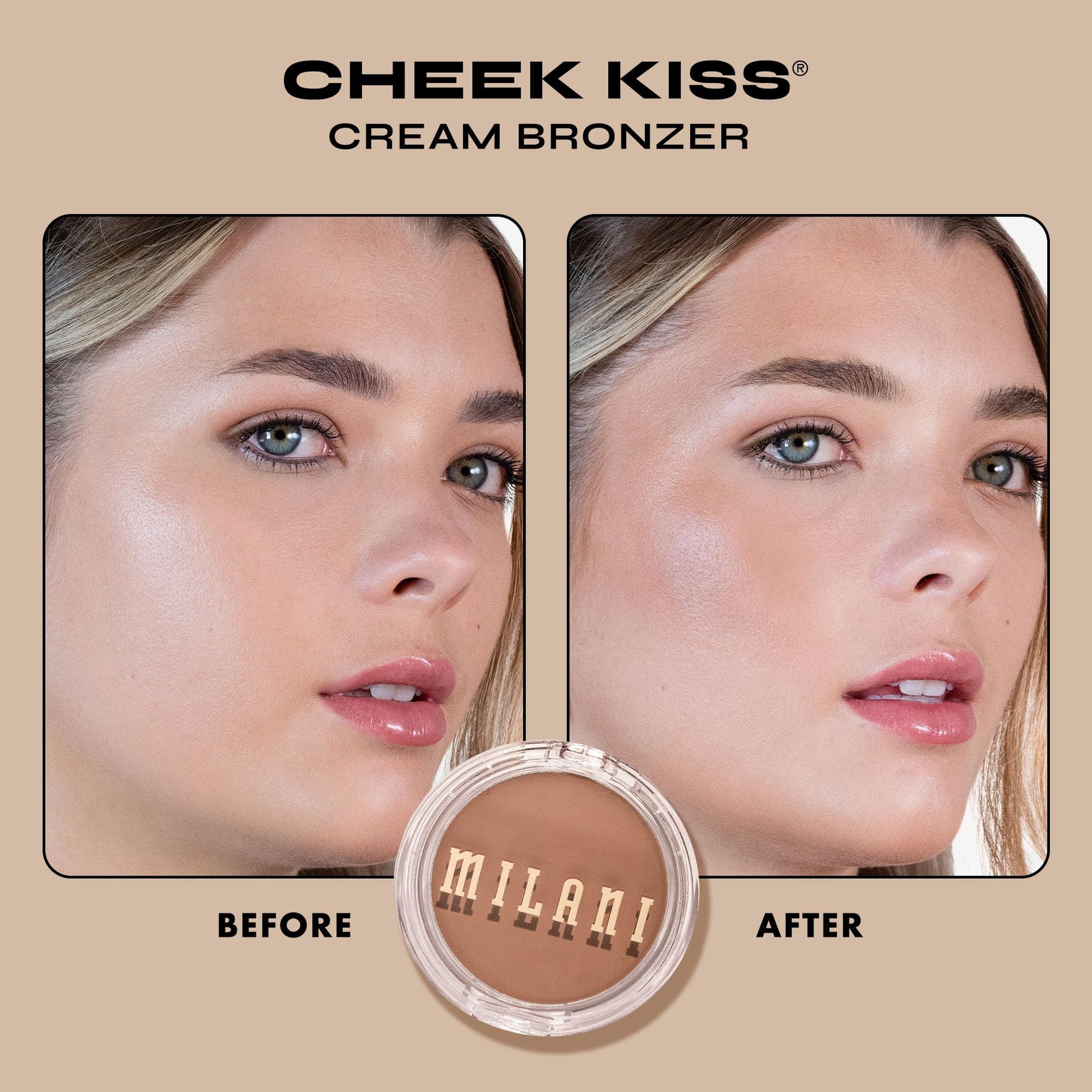 Milani Cheek Kiss Cream Bronzer, 110 - Hey Honey, Vegan & Cruelty-Free, Made in Korea, Lightweight Glow, Soft Matte Finish - Maple Wellness Supplements