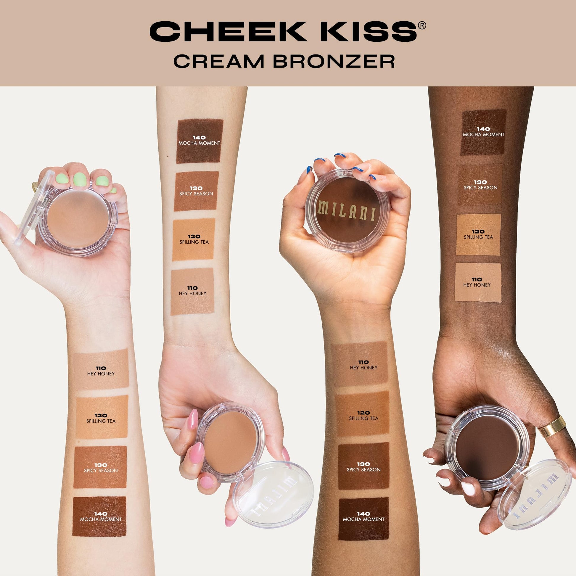Milani Cheek Kiss Cream Bronzer, 110 - Hey Honey, Vegan & Cruelty-Free, Made in Korea, Lightweight Glow, Soft Matte Finish - Maple Wellness Supplements