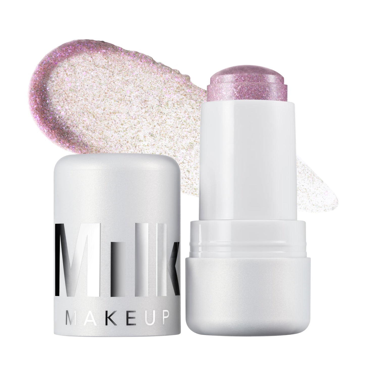 Milk Makeup Cooling Water Jelly Shimmer – Buildable Face + Body Highlighter Stick for Sheer Shimmery Glow – Long-Lasting, Hydrating, Glitter Free Formula – Boba (Violet Blue), 0.17oz - Maple Wellness Supplements