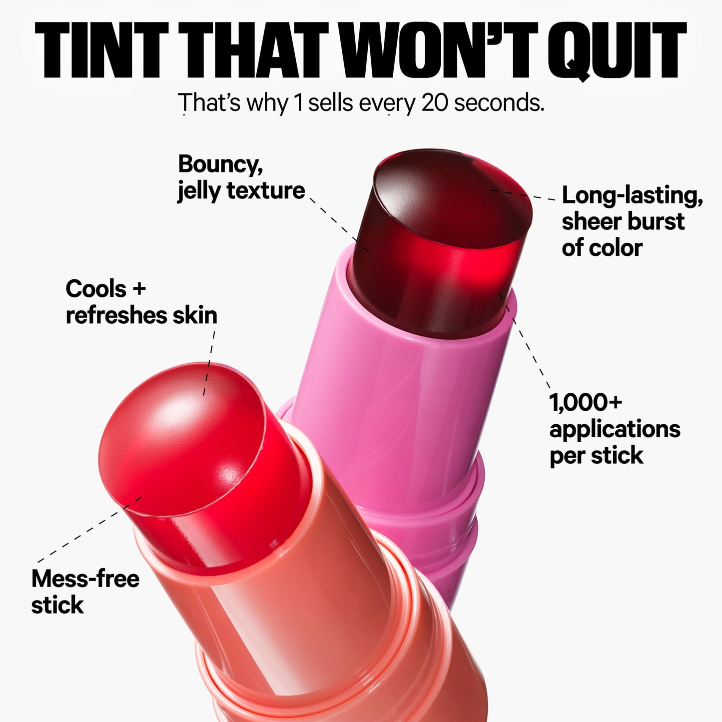 Milk Makeup Cooling Water Jelly Tint – Long-Lasting Sheer Lip + Cheek Stain with Firming Vegan Collagen + Hydrating Aloe – Transfer Proof, Buildable Lip Tint + Blush – Chill (Red), 0.17 oz - Maple Wellness Supplements