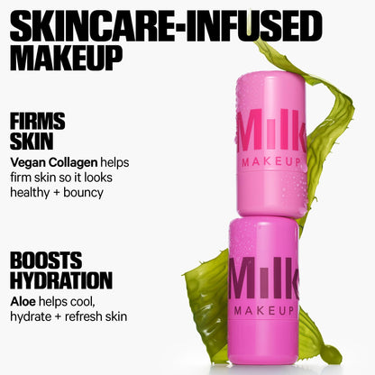 Milk Makeup Cooling Water Jelly Tint – Long-Lasting Sheer Lip + Cheek Stain with Firming Vegan Collagen + Hydrating Aloe – Transfer Proof, Buildable Lip Tint + Blush – Chill (Red), 0.17 oz - Maple Wellness Supplements
