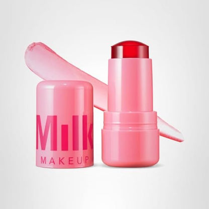 Milk Makeup Cooling Water Jelly Tint – Long-Lasting Sheer Lip + Cheek Stain with Firming Vegan Collagen + Hydrating Aloe – Transfer Proof, Buildable Lip Tint + Blush – Chill (Red), 0.17 oz - Maple Wellness Supplements