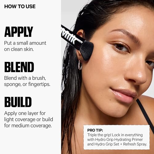 Milk Makeup Hydro Grip Hydrating Gel Skin Tint – 12HR Lightweight Buildable Coverage with Hyaluronic Acid for Natural Dewy Finish – Non-Comedogenic – 9 Medium Tan w/Warm Undertones, 1oz - Maple Wellness Supplements