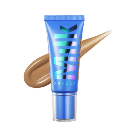 Milk Makeup Hydro Grip Hydrating Gel Skin Tint – 12HR Lightweight Buildable Coverage with Hyaluronic Acid for Natural Dewy Finish – Non-Comedogenic – 9 Medium Tan w/Warm Undertones, 1oz - Maple Wellness Supplements