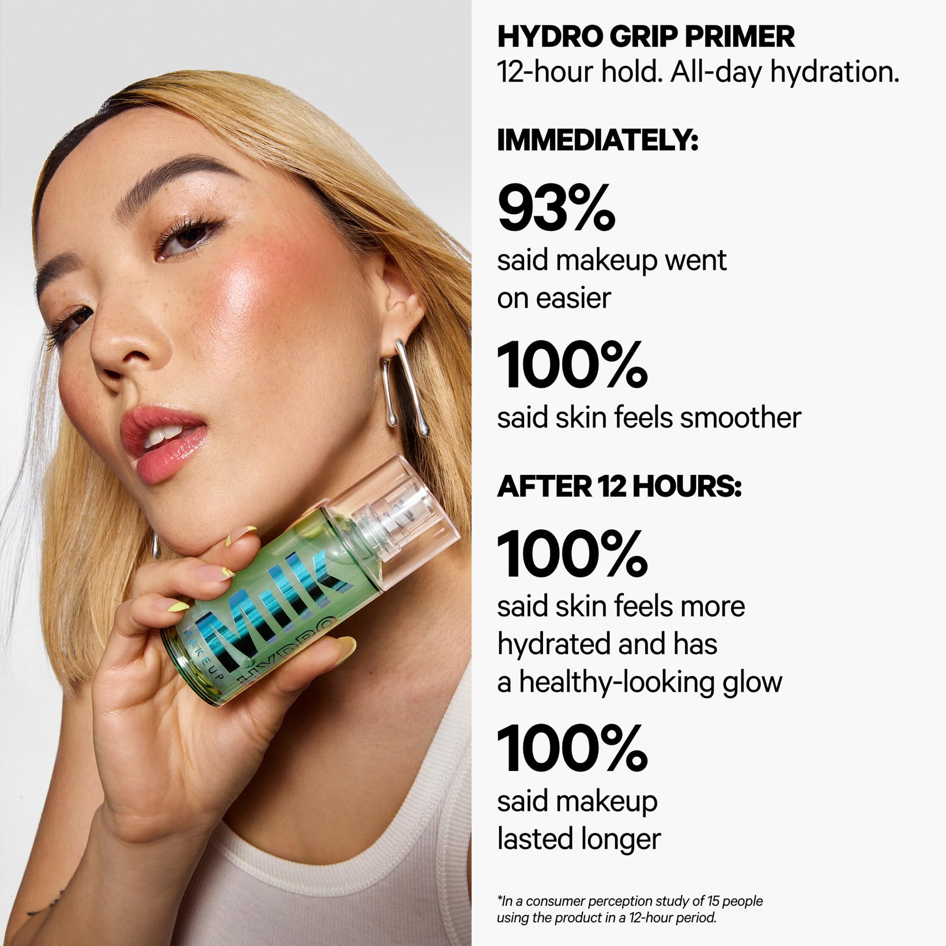 Milk Makeup Hydro Grip Primer with Hyaluronic Acid + Niacinamide – Hydrating Face Primer Grips Makeup for Up to 12 Hours – Silicone-Free, Lightweight Gel with Dewy Finish – 0.33 oz - Maple Wellness Supplements