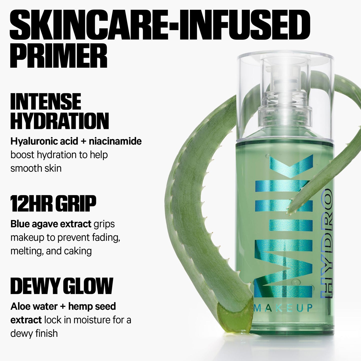 Milk Makeup Hydro Grip Primer with Hyaluronic Acid + Niacinamide – Hydrating Face Primer Grips Makeup for Up to 12 Hours – Silicone-Free, Lightweight Gel with Dewy Finish – 0.33 oz - Maple Wellness Supplements