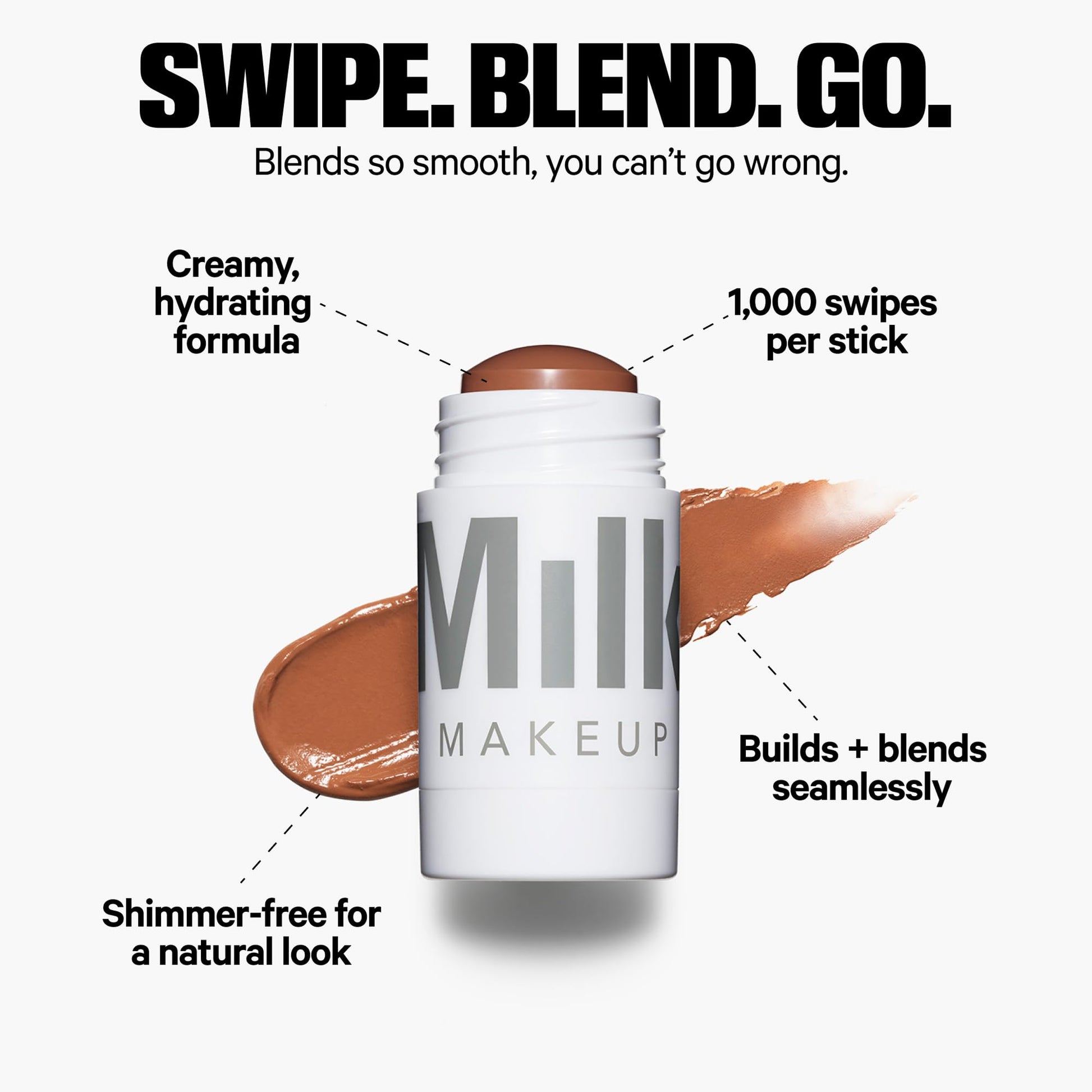 Milk Makeup Matte Bronzer – Buildable Cream Bronzer Stick with Mango Butter + Apricot Oil – Hydrating, Multi-Use Formula for a Sunkissed Glow – Baked, 0.19 oz - Maple Wellness Supplements