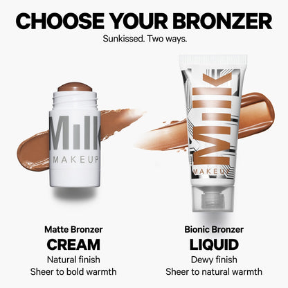 Milk Makeup Matte Bronzer – Buildable Cream Bronzer Stick with Mango Butter + Apricot Oil – Hydrating, Multi-Use Formula for a Sunkissed Glow – Baked, 0.19 oz - Maple Wellness Supplements