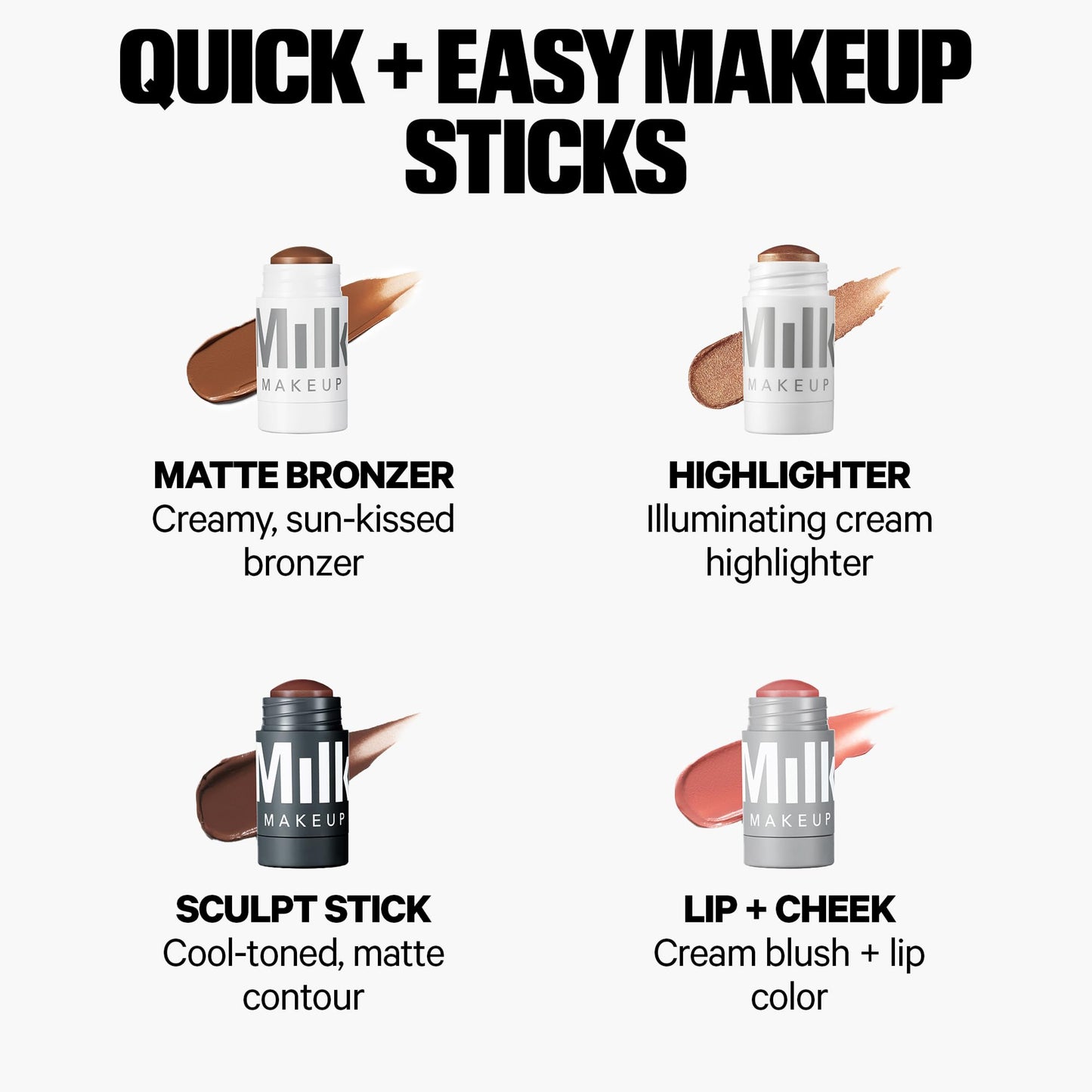 Milk Makeup Sculpt Stick – Cool-Toned Cream Contour Stick Adds Depth, Dimension + Shape for Natural-Looking Shadows – Hydrating, Buildable Formula w/Thyme Extract – Toasted (Fair to Light), 0.19 oz - Maple Wellness Supplements