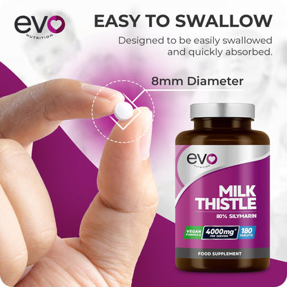 Milk Thistle Tablets 4000mg | 80% Silymarin | 180 Tablets | High Strength Vegan Supple - Maple Wellness Supplements