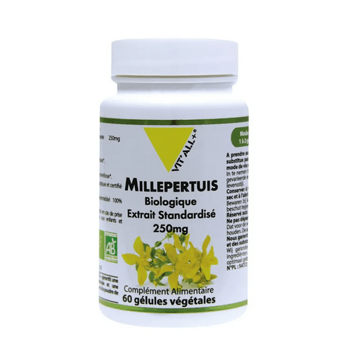 Millepertuis BIO Extrait standardisé 250 mg 60 gélules VIT'ALL+ - Maple Wellness Supplements