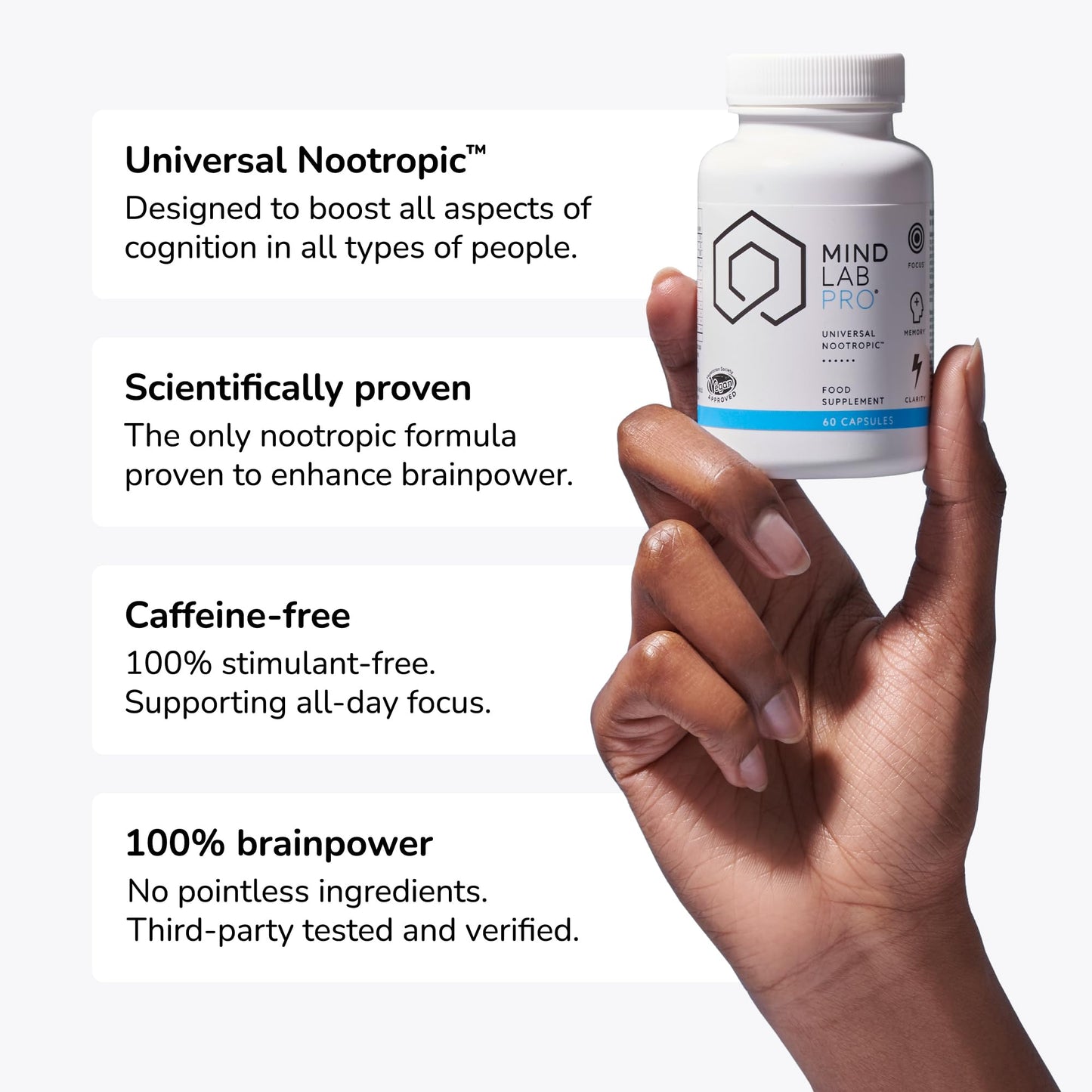 Mind Lab Pro® MLP® v4 Universal Booster Supplement for Focus, Memory, Clarity, Energy - 60-Count - Plant-Based, Naturally Sourced Memory Vitamins - Maple Wellness Supplements