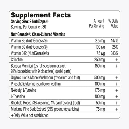 Mind Lab Pro® MLP® v4 Universal Booster Supplement for Focus, Memory, Clarity, Energy - 60-Count - Plant-Based, Naturally Sourced Memory Vitamins - Maple Wellness Supplements