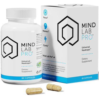 Mind Lab Pro® MLP® v4 Universal Booster Supplement for Focus, Memory, Clarity, Energy - 60-Count - Plant-Based, Naturally Sourced Memory Vitamins - Maple Wellness Supplements